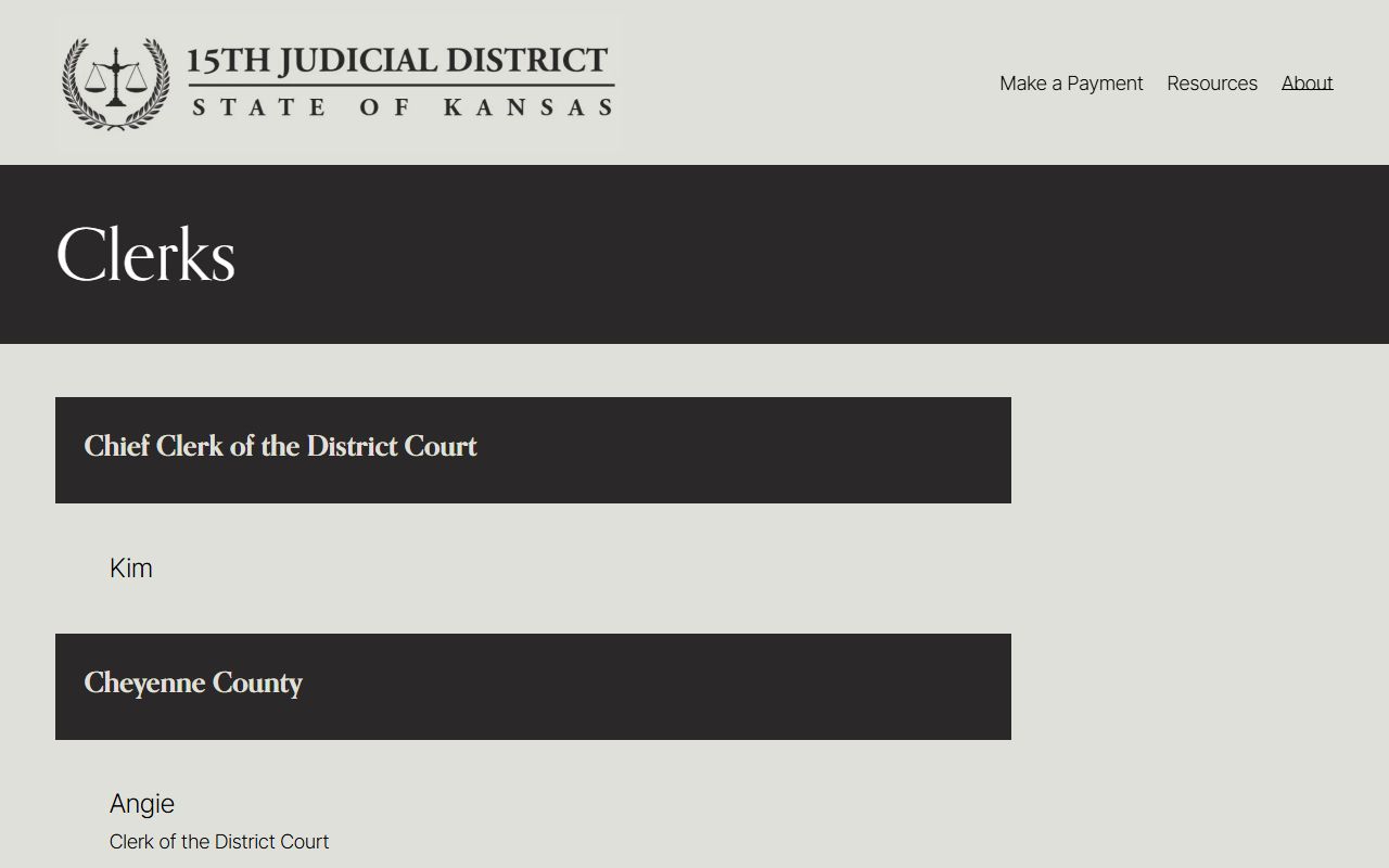 Wallace County court dockets clerk contact from the 15th Judicial District