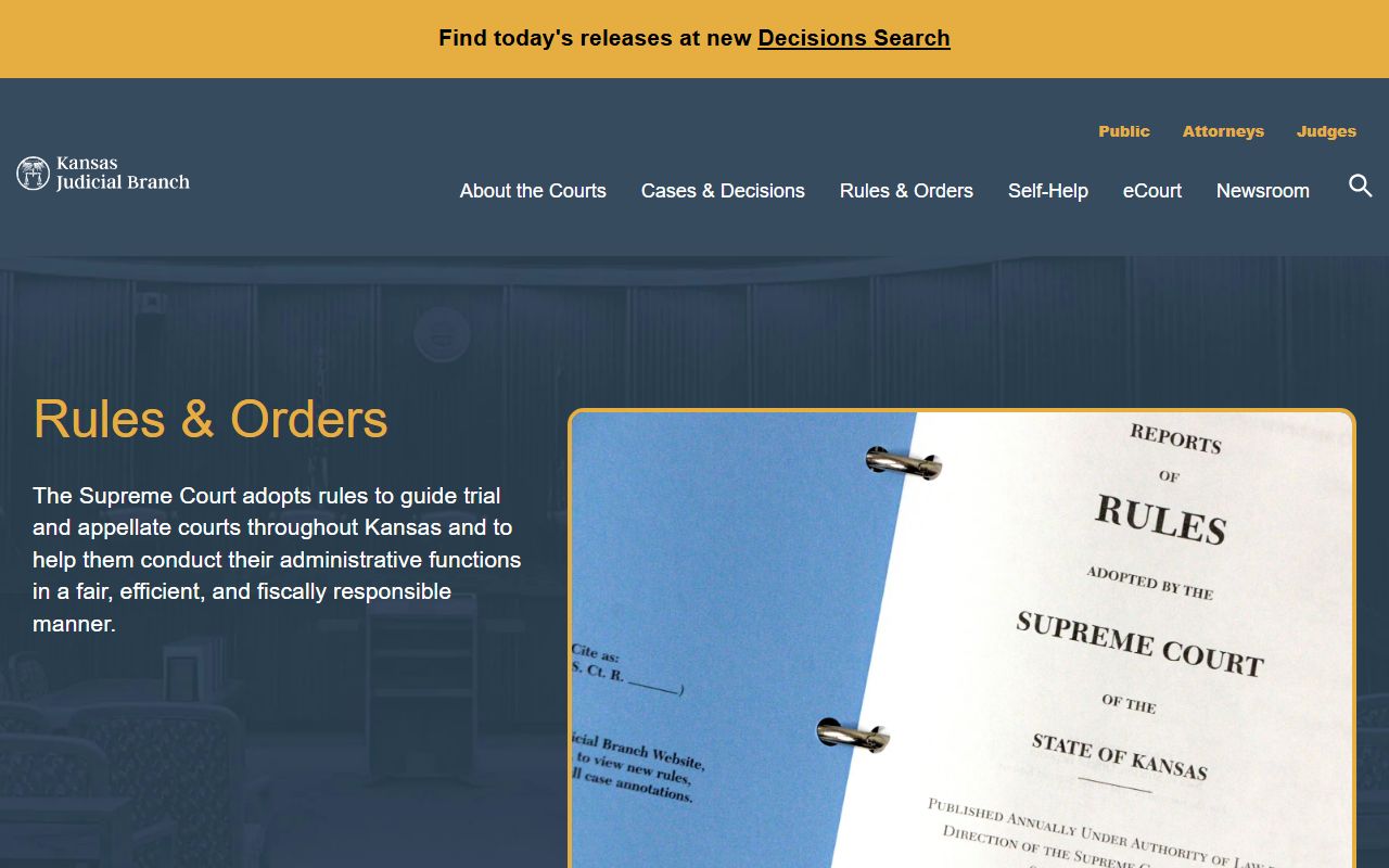 Wallace County court records Kansas court rules and orders