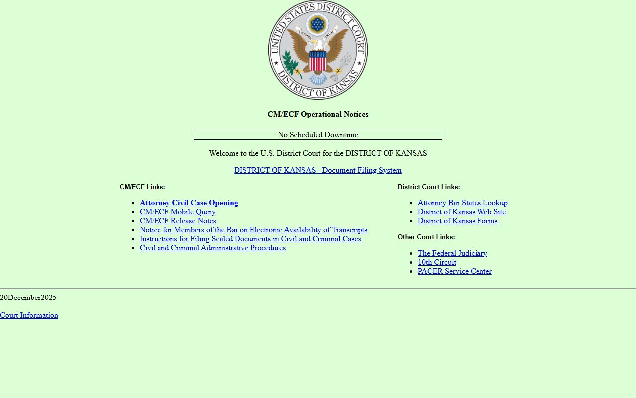 15th Judicial District court administration page
