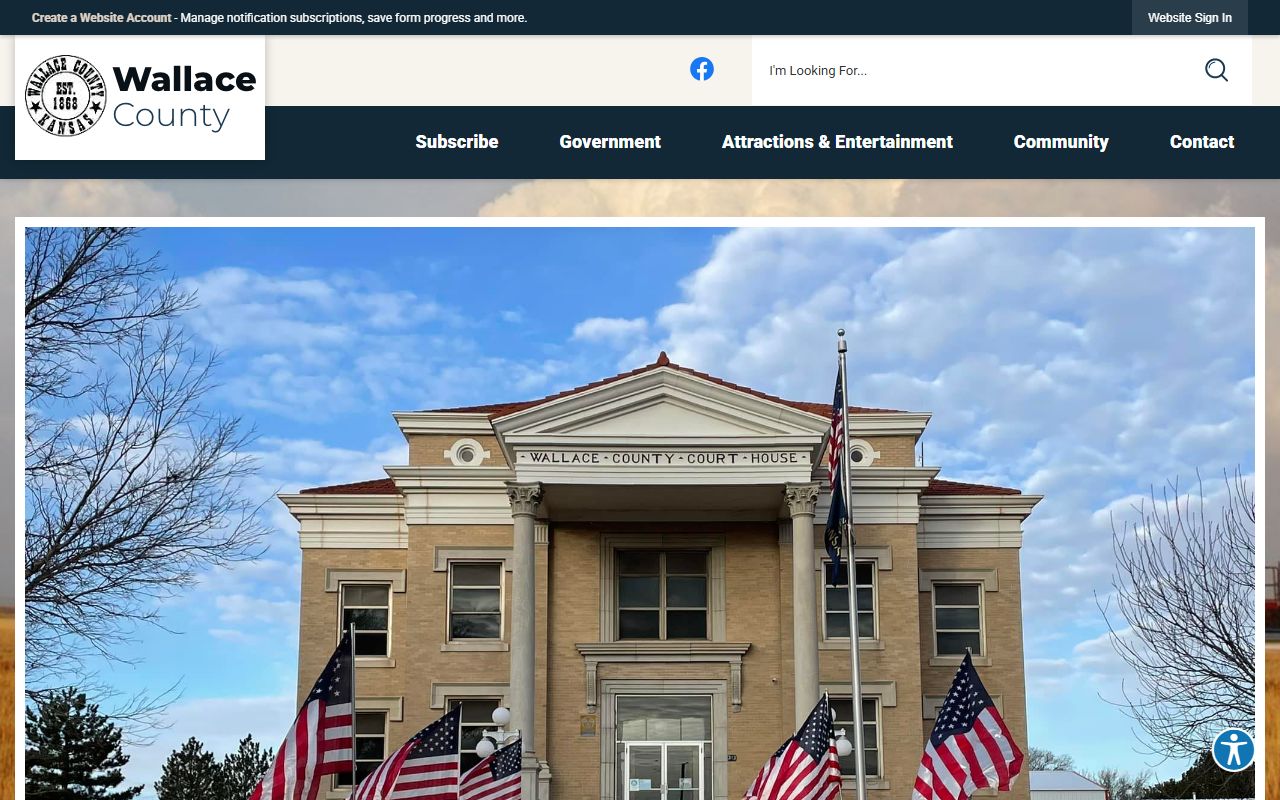 Wallace County official home page with courthouse and county links