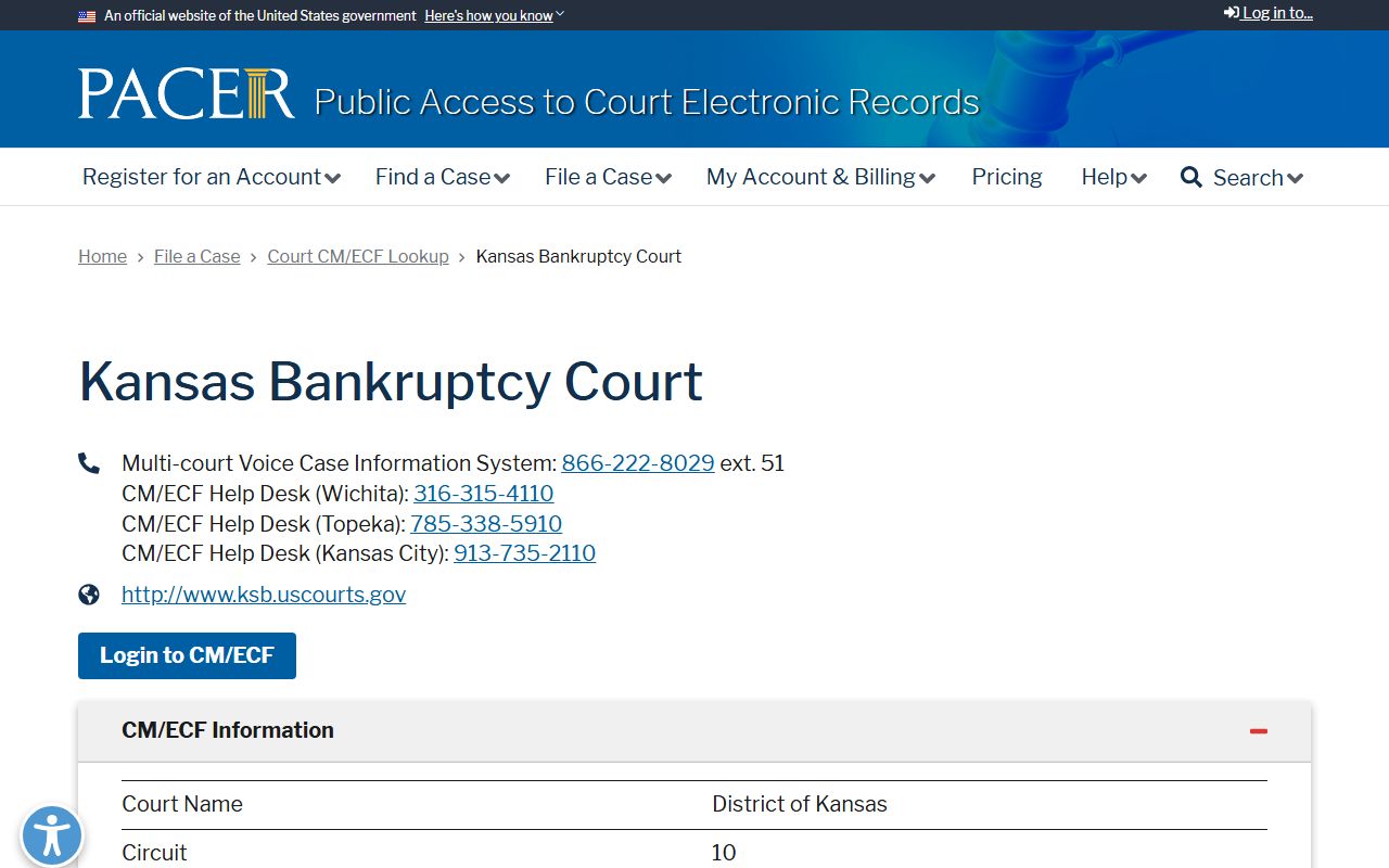 Wallace County probate records PACER Kansas Bankruptcy Court lookup