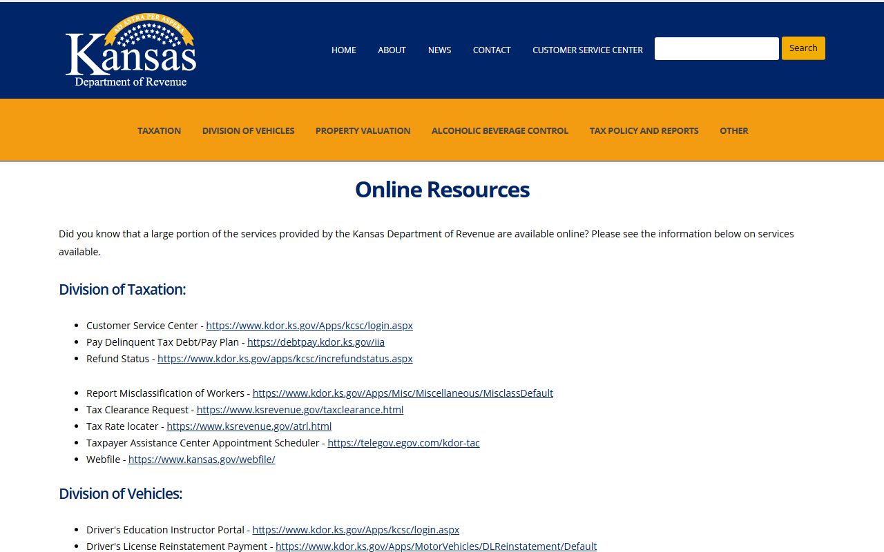 Wallace County traffic court records KDOR online services