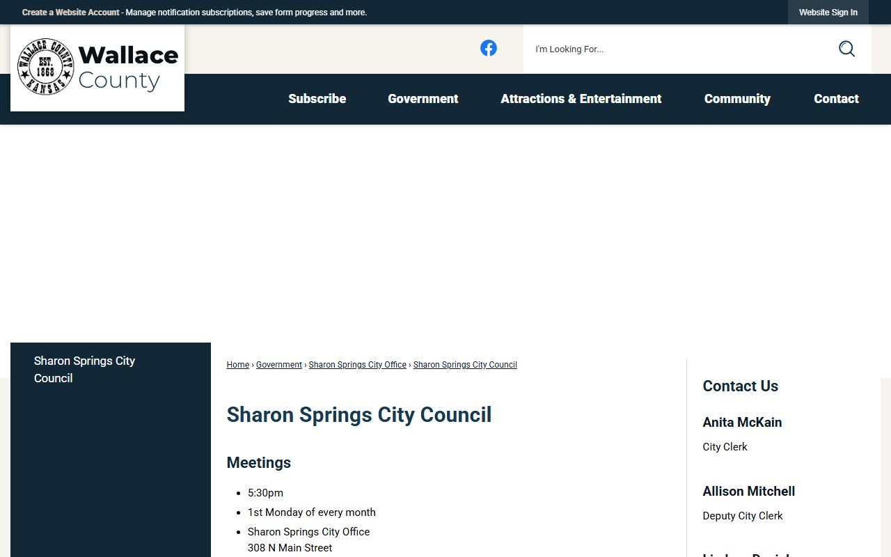 Wallace County traffic court records Sharon Springs city contact