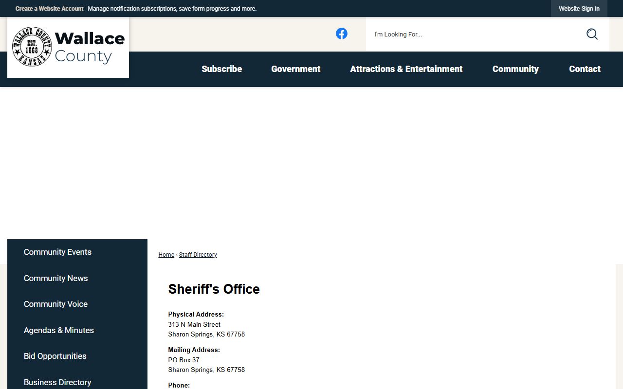 Wallace County warrant records sheriff directory